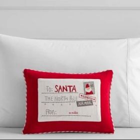 Christmas Gift Style Pillow Embroidered Affixed Cloth Embroidered Cushion (Option: Envelope Pillow-Default Item)