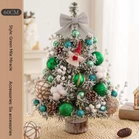 Decoration Christmas Tree Household Desk Ornaments (Option: Green Miracle 60cm With Light)