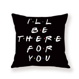 Black English Letter Pillow Cover Text (Option: 21514105-45x45cm)