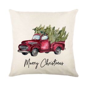 Christmas Pillow Polyester Pillowcase Linen Printing (Option: JYM1813-45x45cm)