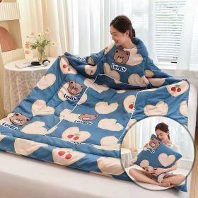 Multi-functional Lazy Quilt Student Dormitory Can Wear Sleeved Quilt (Option: Cherry Bear-Adult Pillow)