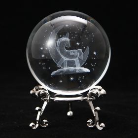 1pc Crystal Ball Art Decoration; Decoration Craft; Crystal Ball Valentine's Day Gifts Birthday Gifts (Color: Unicorn)