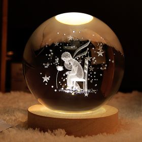 1pc Creative Crystal Ball Decoration; Desktop Night Light; Bedroom Night Light Valentine's Day Gifts Birthday Gifts (Items: Prince Rose)