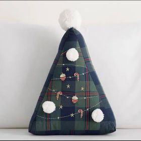 Christmas Gift Style Pillow Embroidered Affixed Cloth Embroidered Cushion (Option: Ball Christmas Tree Pillow-Default Item)