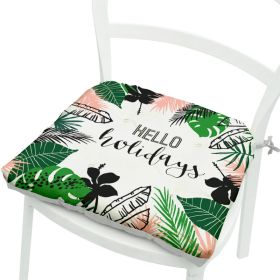 Green Leaves Geometric Polyester Chair Cushion Flowers And Plants (Option: Square 2 Leaves No 9-Velvet)