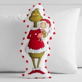 Christmas Gift Style Pillow Embroidered Affixed Cloth Embroidered Cushion (Option: Christmas Monster-Default Item)