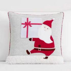 Christmas Gift Style Pillow Embroidered Affixed Cloth Embroidered Cushion (Option: Gift Santa Claus-Default Item)