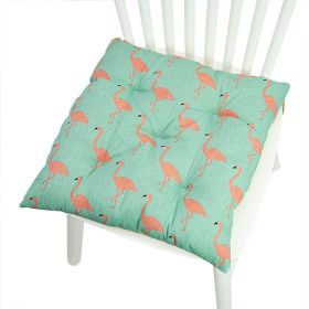 Printed Polyester Linen Cotton And Linen Five-circle Chair Cushion Bay Window Round (Option: 40CM Square 003-40x40cm)