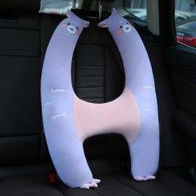 Anti-strangulation Neck Outing Pillow Baby Car Seat Belt Sleeping Artifact (Option: Purple Alpaca-48*72cm)