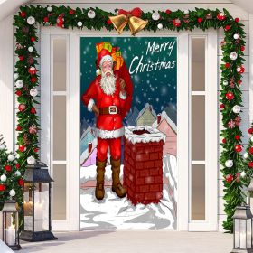 Christmas Festival Door Set Decorative Cloth (Option: SDMT127-Width 90cmx Height 200cm)