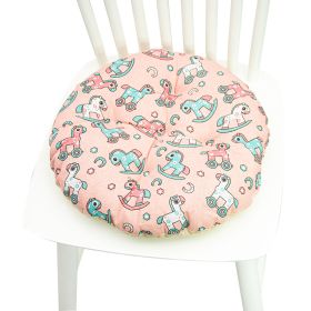 Printed Polyester Linen Cotton And Linen Five-circle Chair Cushion Bay Window Round (Option: 40CM Round 008-40x40cm)