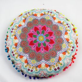 Flower Round Seat Cover Furniture Cushion Case (Option: Beige New Flowers-43cm Diameter Pillowcase)