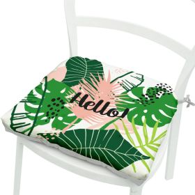 Green Leaves Geometric Polyester Chair Cushion Flowers And Plants (Option: Square 2 Leaves No 4-Cotton And Linen)