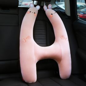 Anti-strangulation Neck Outing Pillow Baby Car Seat Belt Sleeping Artifact (Option: Pink Rabbit-48*72cm)