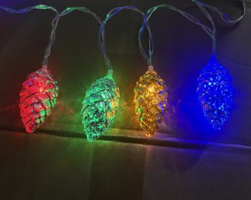 Christmas Holiday Decoration Pine Cone Light String Scene Layout Pendant (Option: Silver Pine Fruit Color Light-3 M 20 Lamp USB)