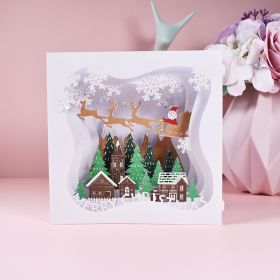 Holiday Greetings New Creative 3D Stereoscopic Greeting Cards (Option: Christmas Box)