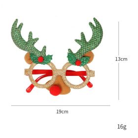 Dance Party Christmas Decorative Glasses Frame (Option: Gold Frame Green Antlers)