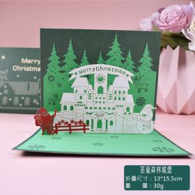 Holiday Greetings New Creative 3D Stereoscopic Greeting Cards (Option: Forest Castle)