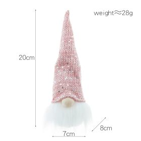 Christmas Decorations Small Night Lamp Forest Old Man With Light Faceless Doll Pendant (Option: E Pink Color)