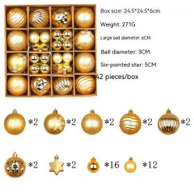 Christmas Tree Decoration Colorful Ball Gift Set (Option: R2 10 Gold Style)