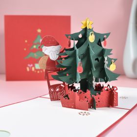 Holiday Greetings New Creative 3D Stereoscopic Greeting Cards (Option: Santa Tree)