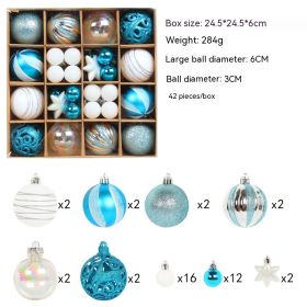 Christmas Tree Decoration Colorful Ball Gift Set (Option: R2 9 Blue White)