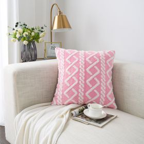 Shearing Groove Artificial Plush Cushion Cover (Option: Double Pink-30 X50cm With Core)