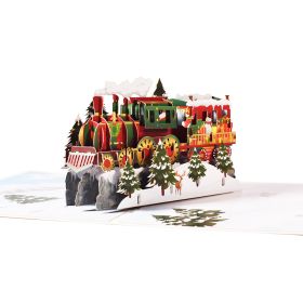 Holiday Greetings New Creative 3D Stereoscopic Greeting Cards (Option: Color Printing Christmas Train)