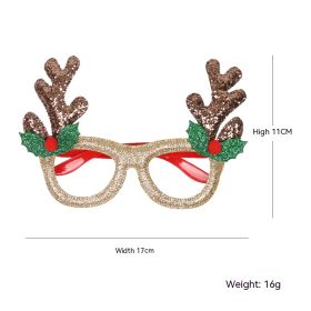 Dance Party Christmas Decorative Glasses Frame (Option: Golden Frame Rose Gold Antlers)