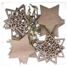 Christmas Decorations Transparent Boxed Wooden Pendant (Option: Wooden Pendant Five Stars)