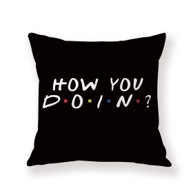 Black English Letter Pillow Cover Text (Option: 21514101-45x45cm)