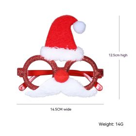 Dance Party Christmas Decorative Glasses Frame (Option: Red Frame Red Hat)