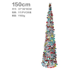 Christmas Colorful Retractable Folding Christmas Tree Decorative Ornaments (Option: 150cm)