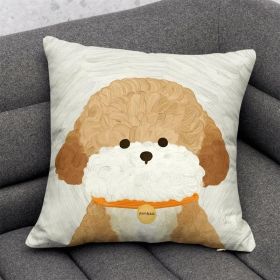 Cute Dog Cartoon Throw Pillow Dormitory Bedroom Square (Option: GG 3-30x 30cm-With pillow core)