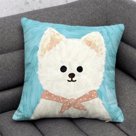 Cute Dog Cartoon Throw Pillow Dormitory Bedroom Square (Option: GG 6-45x 45cm-With pillow core)