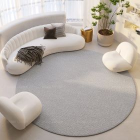 Silent Wind Absorbent Round Carpet Cream Wind Hanging Basket Dressing Table Bedroom Bedside Household Crystal (Option: Plain 03-200x200cm)