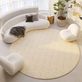 Silent Wind Absorbent Round Carpet Cream Wind Hanging Basket Dressing Table Bedroom Bedside Household Crystal (Option: Stripes 01-120x120cm)