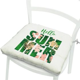 Green Leaves Geometric Polyester Chair Cushion Flowers And Plants (Option: Square 2 Leaves No 5-Cotton And Linen)