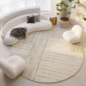 Silent Wind Absorbent Round Carpet Cream Wind Hanging Basket Dressing Table Bedroom Bedside Household Crystal (Option: Modern 13-140x140CM)